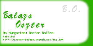 balazs oszter business card