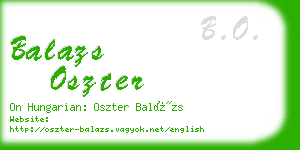 balazs oszter business card
